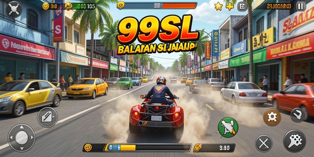 Gameplay balapan mendebarkan di 99SL dengan berbagai kendaraan.