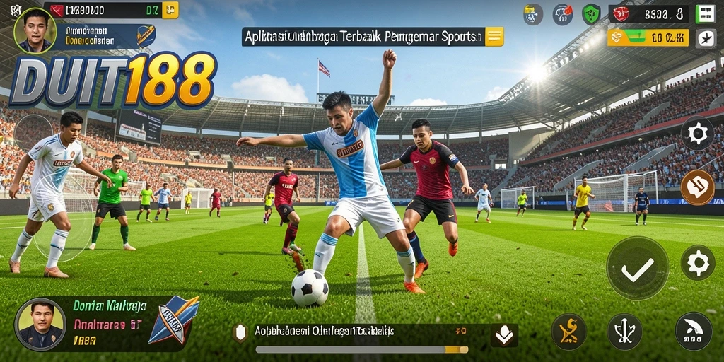 Screenshot utama menunjukkan gameplay seru dari aplikasi olahraga.