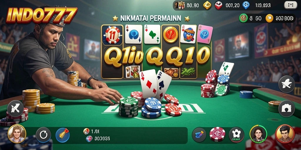 Tampilan menarik dari gameplay QiuQiu di INDO777.