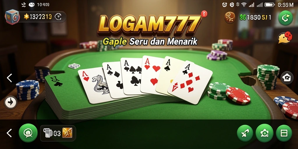 Tampilan gameplay seru Gaple di LOGAM777 yang mengasyikkan.