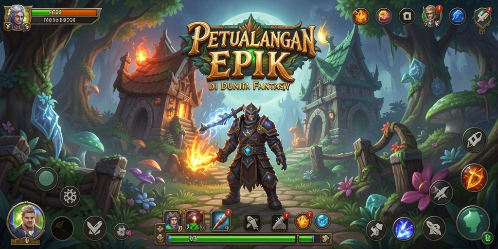 Tangkapan layar dari gameplay seru MPO08 di dunia fantasi.