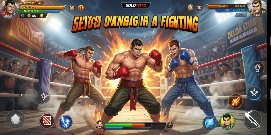 Tampilan seru gameplay SOLOTOTO dengan pertarungan yang mendebarkan.