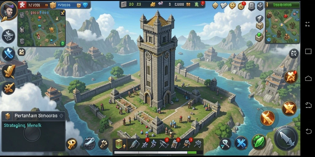 Tangkapan layar V98 menunjukkan aksi mendebarkan dalam Tower Defense.